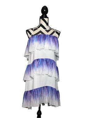 NWT Nha Khanh Noralee Ombre Tiered Ruffle Shift Dress Sz 0